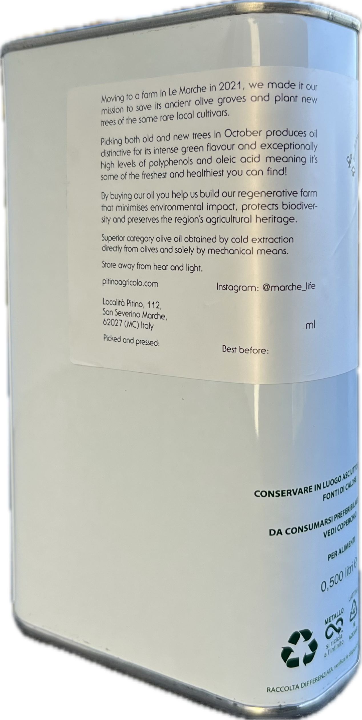 Il Territorio EVOO 500ml Tin